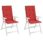 Cojín silla de jardín respaldo alto 2 uds tela rojo 120x50x3 cm de , Cojines para sillas y sofás - Ref: Foro24-43187, Precio:...