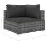 Set de muebles de jardín 4 pzas y cojines ratán sintético gris de , Conjuntos de jardín - Ref: Foro24-46779, Precio: 388,83 €...