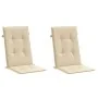 Cojín silla de jardín respaldo alto 2 uds tela beige 120x50x3cm de , Cojines para sillas y sofás - Ref: Foro24-47542, Precio:...