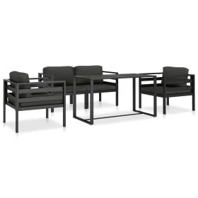 Juego de sofás de jardín 5 pzas y cojines aluminio antracita by , Garden sets - Ref: Foro24-49236, Price: 883,11 €, Discount: %
