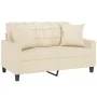 Sofá de 2 plazas con cojines cuero sintético color crema 120 cm von , Sofas - Ref: Foro24-3200799, Preis: 216,48 €, Rabatt: %