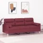 Sofá de 3 plazas con cojines tela rojo tinto 180 cm by , Sofas - Ref: Foro24-3200835, Price: 274,15 €, Discount: %