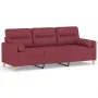 Sofá de 3 plazas con cojines tela rojo tinto 180 cm by , Sofas - Ref: Foro24-3200835, Price: 274,15 €, Discount: %