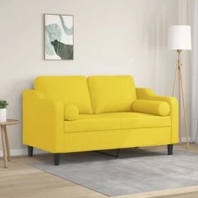 Sofá de 2 plazas con cojines tela amarillo claro 120 cm von , Sofas - Ref: Foro24-3200842, Preis: 215,30 €, Rabatt: %