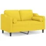 Sofá de 2 plazas con cojines tela amarillo claro 120 cm von , Sofas - Ref: Foro24-3200842, Preis: 215,30 €, Rabatt: %