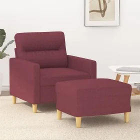 Sillón con taburete tela rojo tinto 60 cm by , Sofas - Ref: Foro24-3201071, Price: 180,98 €, Discount: %