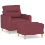 Sillón con taburete tela rojo tinto 60 cm by , Sofas - Ref: Foro24-3201071, Price: 180,98 €, Discount: %