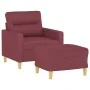 Sillón con taburete tela rojo tinto 60 cm by , Sofas - Ref: Foro24-3201071, Price: 180,98 €, Discount: %