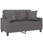 Sofá de 2 plazas con cojines cuero sintético gris 120 cm by , Sofas - Ref: Foro24-3200800, Price: 216,98 €, Discount: %