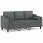 Sofá de 3 plazas con cojines tela gris oscuro 180 cm by , Sofas - Ref: Foro24-3200854, Price: 299,56 €, Discount: %