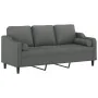 Sofá de 3 plazas con cojines tela gris oscuro 180 cm by , Sofas - Ref: Foro24-3200854, Price: 299,56 €, Discount: %