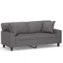 Sofá de 2 plazas con cojines cuero sintético gris 140 cm von , Sofas - Ref: Foro24-3200868, Preis: 301,68 €, Rabatt: %
