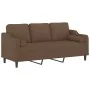 Sofá de 3 plazas con cojines tela marrón 180 cm by , Sofas - Ref: Foro24-3200856, Price: 343,01 €, Discount: %