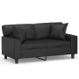 Sofá de 2 plazas con cojines cuero sintético negro 120 cm by , Sofas - Ref: Foro24-3200861, Price: 288,28 €, Discount: %