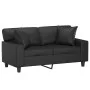 Sofá de 2 plazas con cojines cuero sintético negro 120 cm by , Sofas - Ref: Foro24-3200861, Price: 288,28 €, Discount: %