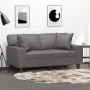 Sofá de 2 plazas con cojines cuero sintético gris 120 cm by , Sofas - Ref: Foro24-3200863, Price: 241,44 €, Discount: %