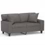 Sofá de 2 plazas con cojines cuero sintético gris 120 cm by , Sofas - Ref: Foro24-3200863, Price: 241,44 €, Discount: %