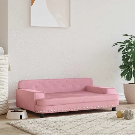 Cama para perros de terciopelo rosa 90x53x30 cm de , Camas para perros - Ref: Foro24-171871, Precio: 89,52 €, Descuento: %