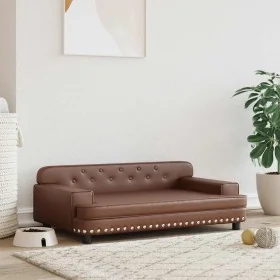 Cama para perros de cuero sintético marrón 90x53x30 cm by , Beds for dogs - Ref: Foro24-171878, Price: 110,82 €, Discount: %