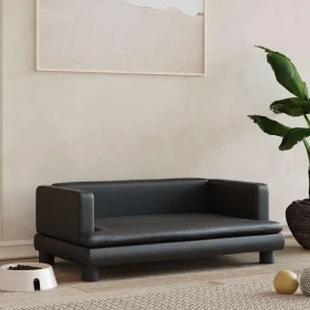 Cama para perros de cuero sintético negra 80x45x30 cm de , Camas para perros - Ref: Foro24-171901, Precio: 82,87 €, Descuento: %