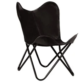 Silla mariposa butterfly para niños de cuero auténtico negro by , Armchairs - Ref: Foro24-246385, Price: 76,11 €, Discount: %