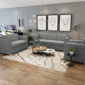 Conjunto de sofás 3 unidades tela gris claro by , Sofas - Ref: Foro24-274213, Price: 938,37 €, Discount: %