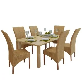 Sillas de comedor 6 unidades ratán marrón natural von , Essstühle - Ref: Foro24-274205, Preis: 568,77 €, Rabatt: %