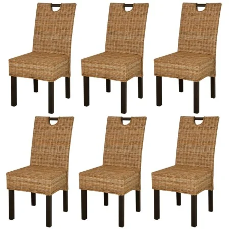 Sillas de comedor 6 unidades ratán kubu madera de mango von , Essstühle - Ref: Foro24-274361, Preis: 571,59 €, Rabatt: %