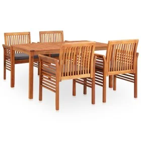 Set comedor de jardín 5 pzas y cojines madera maciza de acacia de , Conjuntos de jardín - Ref: Foro24-278903, Precio: 618,15 ...