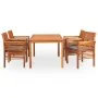 Set comedor de jardín 5 pzas y cojines madera maciza de acacia by , Garden sets - Ref: Foro24-278903, Price: 617,98 €, Discou...