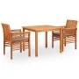 Set comedor de jardín 3 pzas y cojines madera maciza de acacia von , Gartensets - Ref: Foro24-278901, Preis: 363,21 €, Rabatt: %