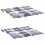 Cojines de silla de jardín 2 uds tela a cuadros gris 40x40x3 cm von , Kissen für Stühle und Sofas - Ref: Foro24-314035, Preis...