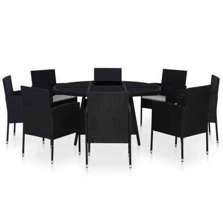 Set comedor de jardín 9 piezas y cojines ratán sintético negro von , Gartensets - Ref: Foro24-43924, Preis: 804,92 €, Rabatt: %