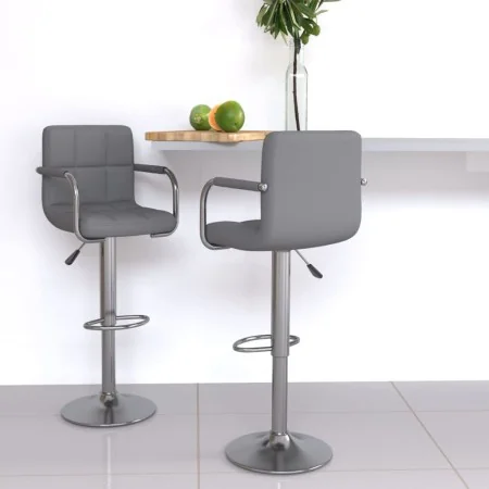 Taburetes de cocina 2 unidades cuero sintético gris by , Kitchen stools - Ref: Foro24-334598, Price: 145,71 €, Discount: %
