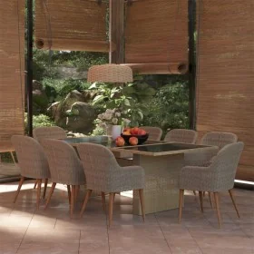 Juego de comedor para jardín 9 piezas ratán sintético marrón von , Gartensets - Ref: Foro24-3059486, Preis: 1,00 €, Rabatt: %