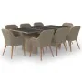 Juego de comedor para jardín 9 piezas ratán sintético marrón von , Gartensets - Ref: Foro24-3059486, Preis: 1,00 €, Rabatt: %