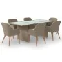 Juego de comedor para jardín 7 piezas ratán sintético marrón by , Garden sets - Ref: Foro24-3059484, Price: 949,61 €, Discoun...