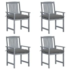 Sillas de jardín con cojines 4 uds madera maciza de acacia gris by , Garden chairs - Ref: Foro24-3061254, Price: 269,43 €, Di...