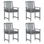 Sillas de jardín con cojines 4 uds madera maciza de acacia gris by , Garden chairs - Ref: Foro24-3061254, Price: 269,44 €, Di...