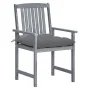 Sillas de jardín con cojines 4 uds madera maciza de acacia gris by , Garden chairs - Ref: Foro24-3061254, Price: 269,44 €, Di...