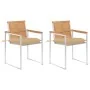 Sillas de jardín con cojines 2 uds madera maciza teca y acero de , Sillas de jardín - Ref: Foro24-3061533, Precio: 277,24 €, ...
