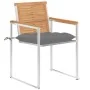Sillas de jardín con cojines 2 uds madera maciza teca y acero von , Gartenstühle - Ref: Foro24-3061531, Preis: 277,36 €, Raba...
