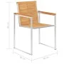 Sillas de jardín con cojines 2 uds madera maciza teca y acero by , Garden chairs - Ref: Foro24-3061519, Price: 269,60 €, Disc...