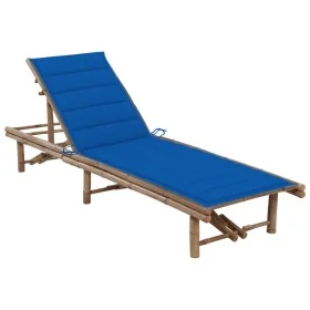 Tumbona de jardín con cojín bambú by , Loungers - Ref: Foro24-3061642, Price: 187,97 €, Discount: %