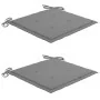 Sillas de jardín 2 uds madera maciza de teca con cojines grises de , Sillas de jardín - Ref: Foro24-3062731, Precio: 294,05 €...