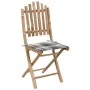 Set de comedor exterior plegable 5 piezas con cojines bambú by , Garden sets - Ref: Foro24-3063974, Price: 263,91 €, Discount: %