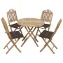 Set de comedor de jardín plegable 5 piezas con cojines bambú de , Conjuntos de jardín - Ref: Foro24-3063983, Precio: 267,64 €...