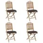 Set de comedor de jardín plegable 5 piezas con cojines bambú de , Conjuntos de jardín - Ref: Foro24-3063983, Precio: 267,64 €...