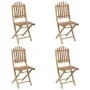 Set de comedor de jardín plegable 5 piezas con cojines bambú de , Conjuntos de jardín - Ref: Foro24-3063983, Precio: 267,64 €...