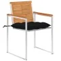 Sillas de jardín con cojines 2 uds madera maciza acacia y acero de , Sillas de jardín - Ref: Foro24-3061510, Precio: 259,06 €...